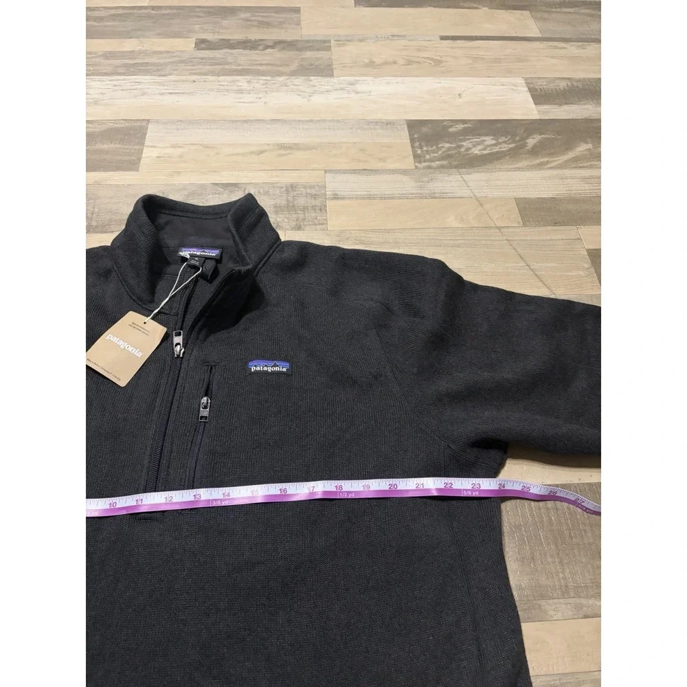 NWT Patagonia Mens XL Better Sweater Quarter Zip Black Logo Outdoor Fleece